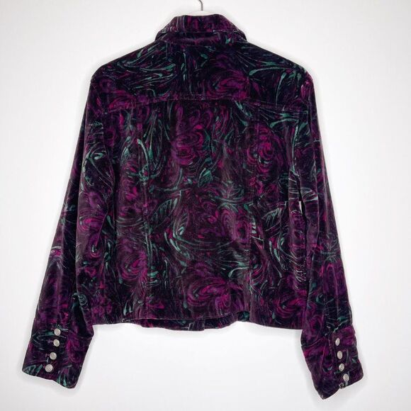 CHICO'S Crushed Velvet Printed Jacket - Picture 6 of 9